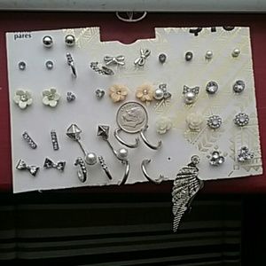 Assorted Silver Stud Accessory Earrings lot